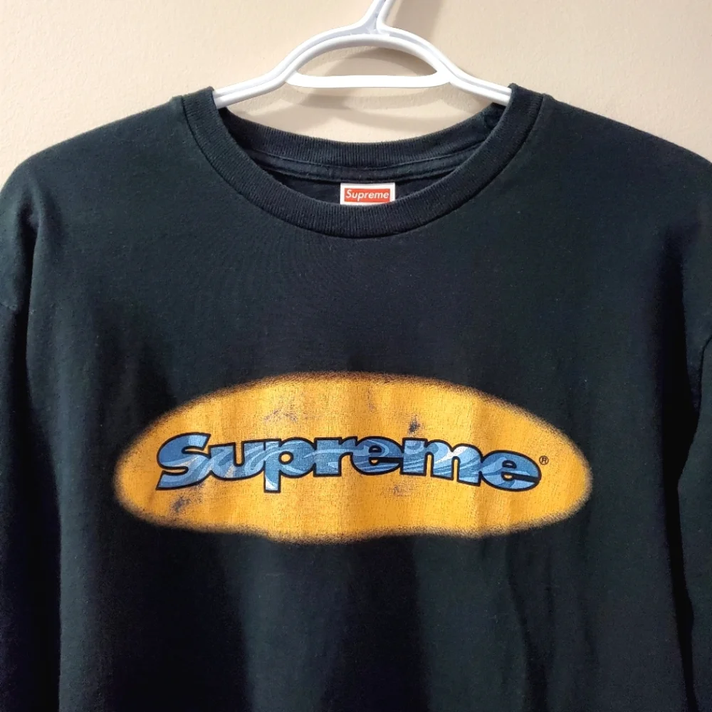 Supreme Ripple Logo Long Sleeve Tee - Men's M - Picture 2 of 8